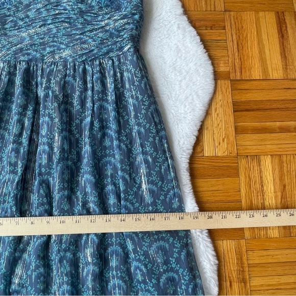 KAY UNGER Silk dress maxi blue halter size 4 - Picture 12 of 13